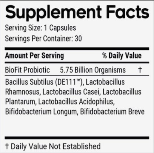 BioFit supplement Facts