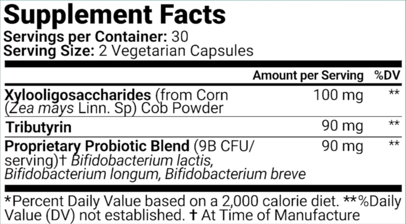 BioMa Probiotics Supplement Facts